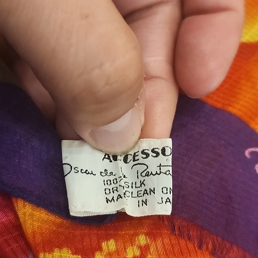 Vintage Oscar de la Renta Floral Silk‎ Scarf